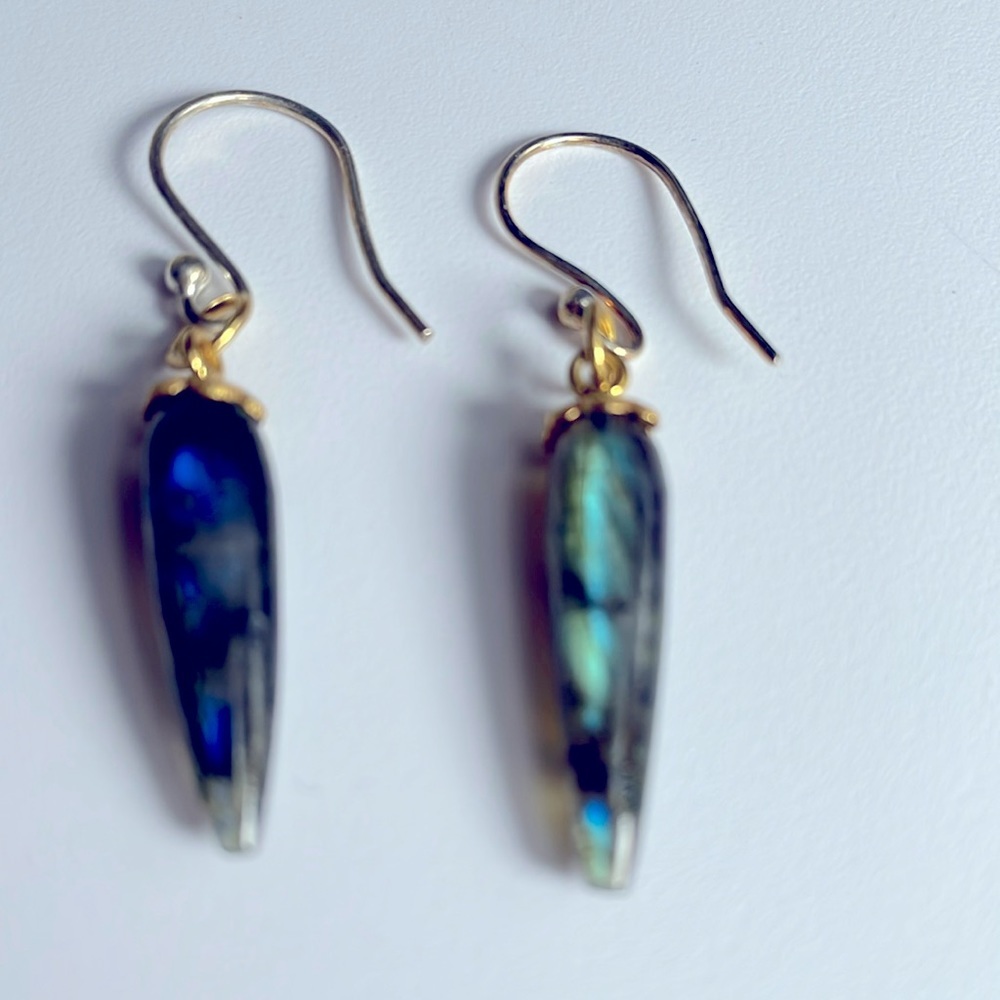 NWT. Labradorite Pendulum Earrings by Ch Lovin.